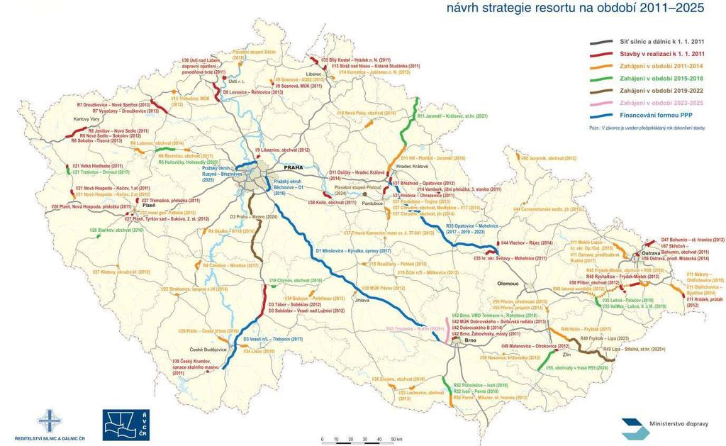 Obr.: Silniční a dálniční síť, silnice I.