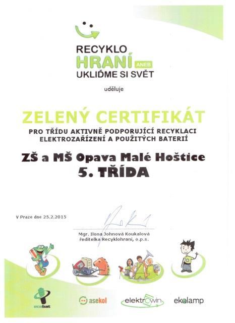Žáci byli celým projektem nadšeni a po zásluze také oceněni na společném slavnostním setkání v obecním domě v Držkovicích.