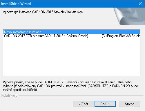 případě se oba programy budou chovat jako dvě rozdílné aplikace (bude možné spustit pouze CADKON Stavební konstrukce nebo CADKON TZB).