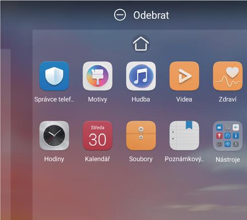 Odstranění widgetů: Klepněte a podržte widgety na domovské obrazovce, dokud nezačne telefon vibrovat. Widget přetáhněte na Odebrat v horní části obrazovky.