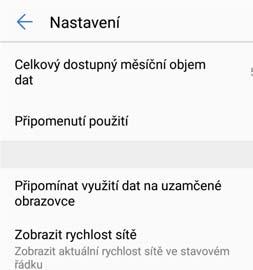 Správce telefonu Hodnocení využití dat: Zobrazit přenesená data pro jednotlivé aplikace. Síťové aplikace: Spravovat povolení týkající se přístupu na Internet pro jednotlivé aplikace.