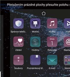 2 Klepnutím na v horní části domovské obrazovky nastavte vybranou domovskou obrazovku jako výchozí.