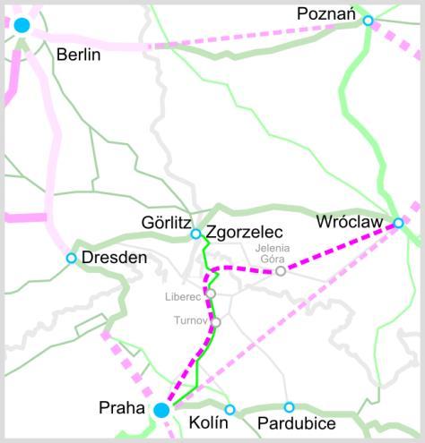 RYCHLÁ ŽELEZNICE LIBEREC - PRAHA DALŠÍ ZÁMĚRY A POŽADAVKY LIBERECKÉHO KRAJE: ROZŠÍŘENÍ GLOBÁLNÍ EVROPSKÉ SÍTĚ TEN-T O ŽELEZNIČNÍ SPOJENÍ PRAHY, MLADÉ BOLESLAVI A