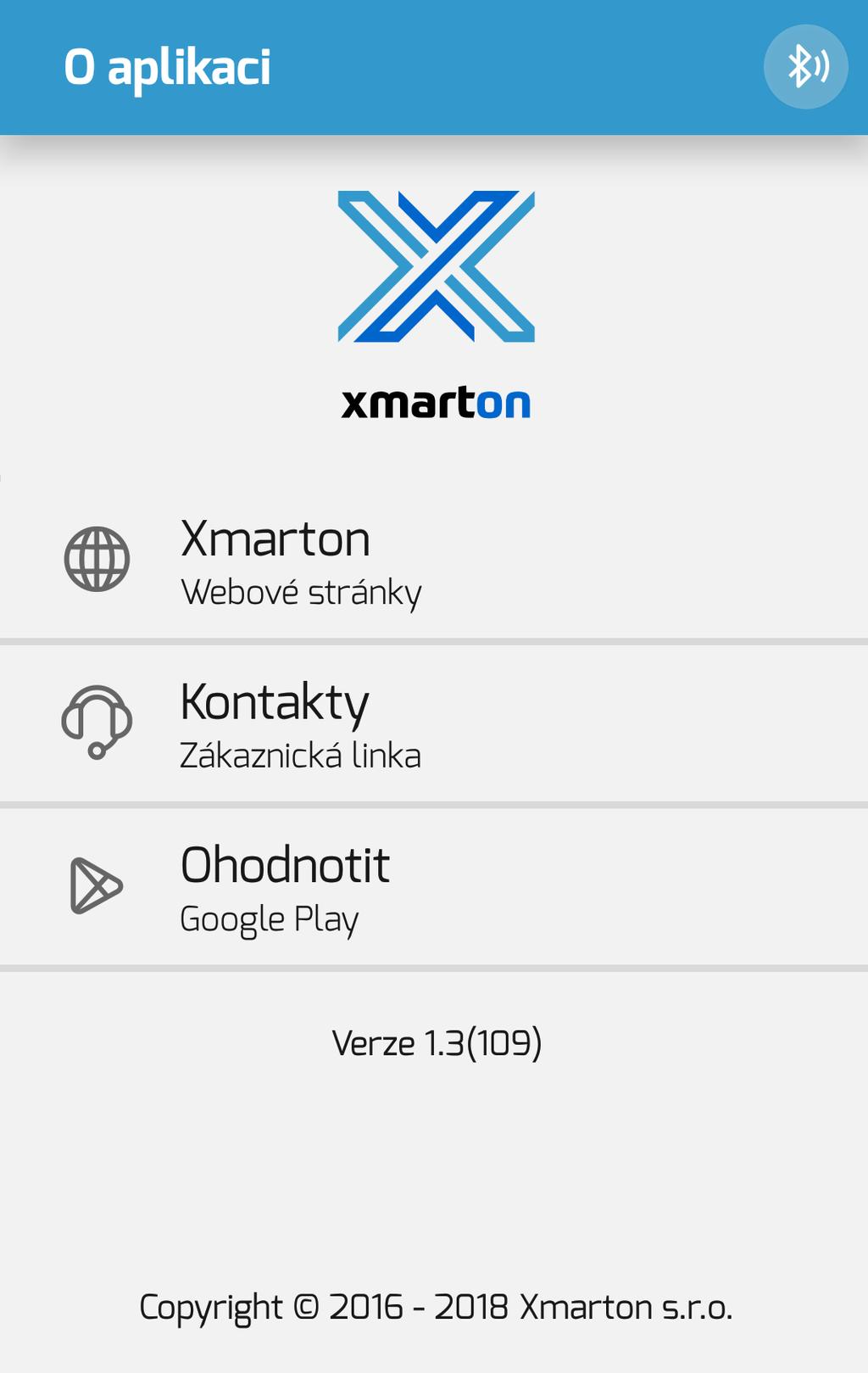 O aplikaci Logo firmy Xmarton Webové stránky Xmarton. Po kliknutí se otevře prohlížeč.