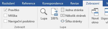 9 Navigace snadnější práce se strukturou dokumentu Aplikace MS Word