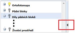 Uživatelský strom je možno skrýt a znovu zobrazit pomocí ikonky
