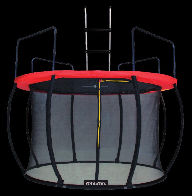 Trampolína 3,05 m* Cena: 6 460177 Obruč i rám ze silny ch masivních trubek spojeny ch pomocí pevného T-spoje Elipsovitý tvar konstrukce pro zvy šenou