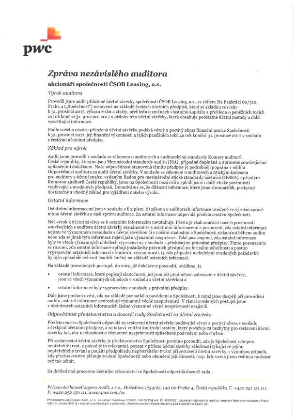 ZPRÁVA NEZÁVISLÉHO AUDITORA 05 ČSOB