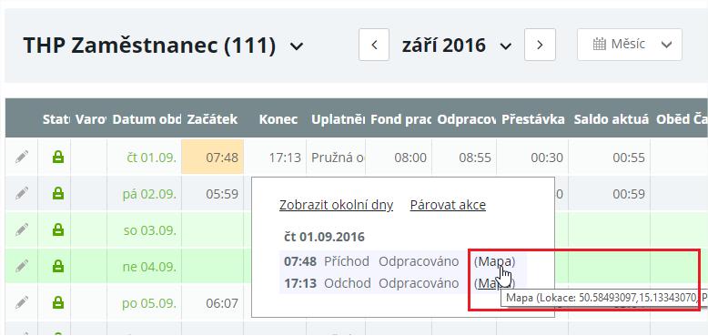 Varianta 2 1. Otevřete osobní výkaz konkrétní osoby a přepněte na záložku Denní data. 2. Umístěte kurzor myši v daném dnu na sloupec Začátek/Konec. 3.