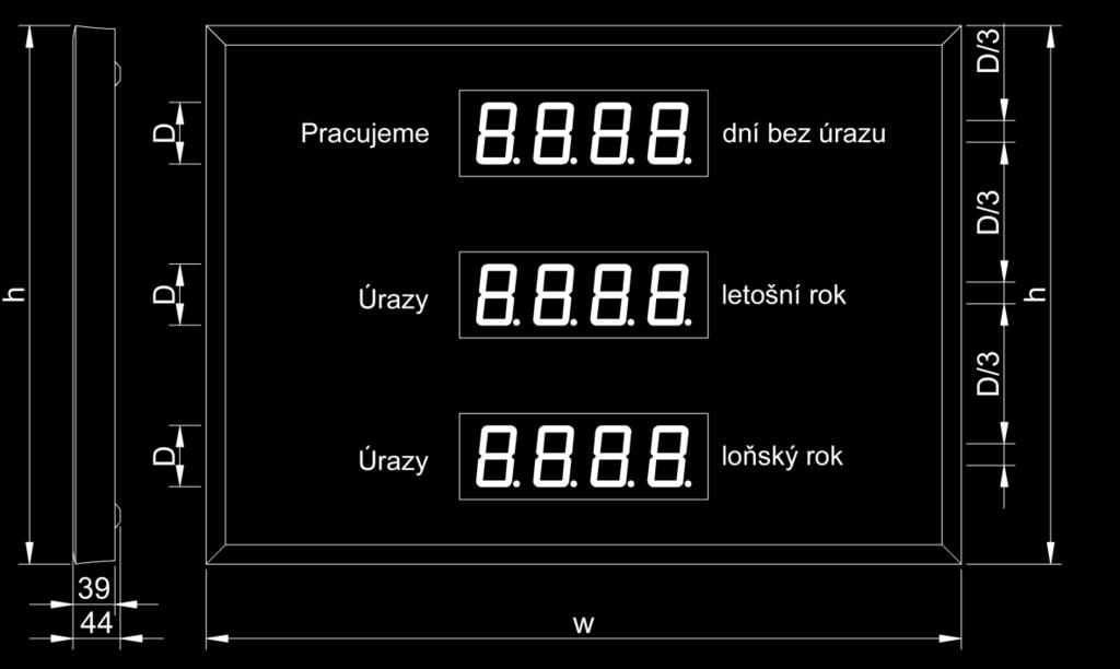 ..r, PG, B, A, G nebo W AFI standard w [mm] h [mm] AFI.38.2.C.