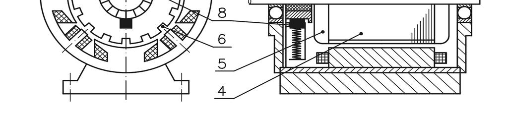 obvod statoru 6 - drážky rotoru 3 - pomocné póly