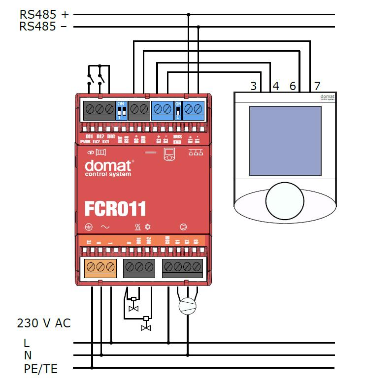 Zapojení domat FCR011