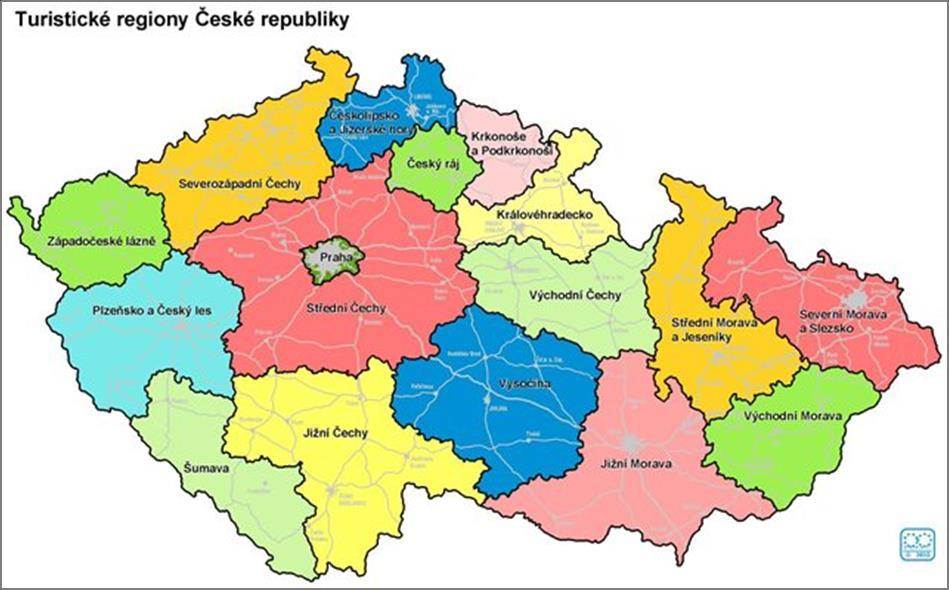 Příloha č. 1 Rozdělení turistických regionů dle CzechTourism, 2010 17 17 Rozdělení turistických regionů dle CzechTourism [online]. [cit. 2015-07-20].