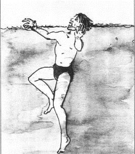 nebo v důsledku záběrových pohybů. Při splývání plavec neprovádí žádné pohyby. Tělo i končetiny jsou natažené, hlava v prodloužení těla, mezi pažemi (Miler, 1999, 23).
