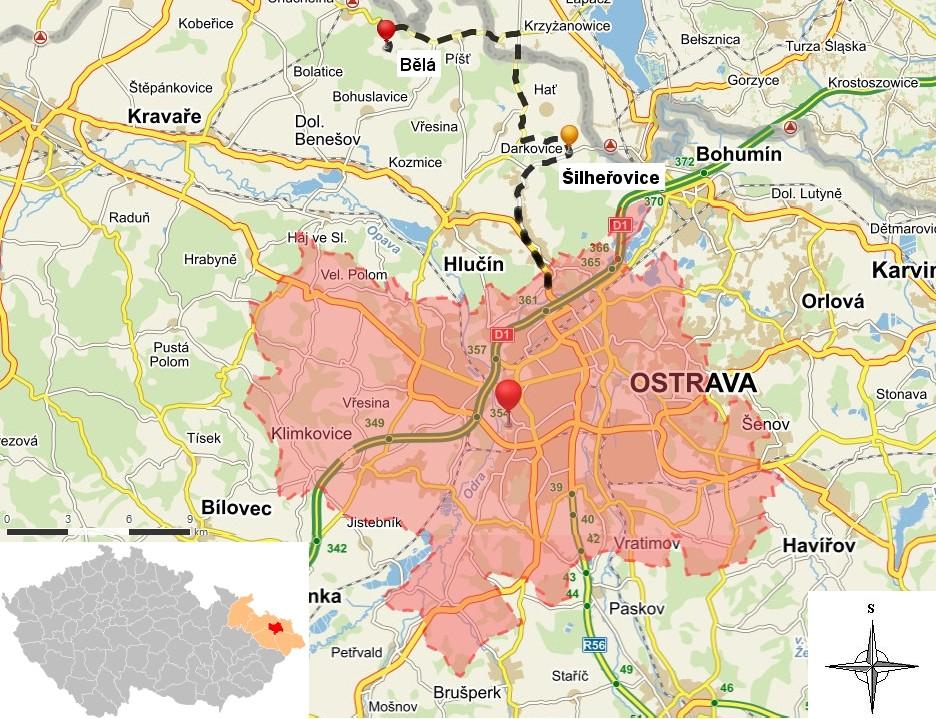 2. VYMEZENÍ OBLASTI Území Ostravska kopíruje vymezení okresu Ostrava (město Ostrava a jeho šest přilehlých obcí).