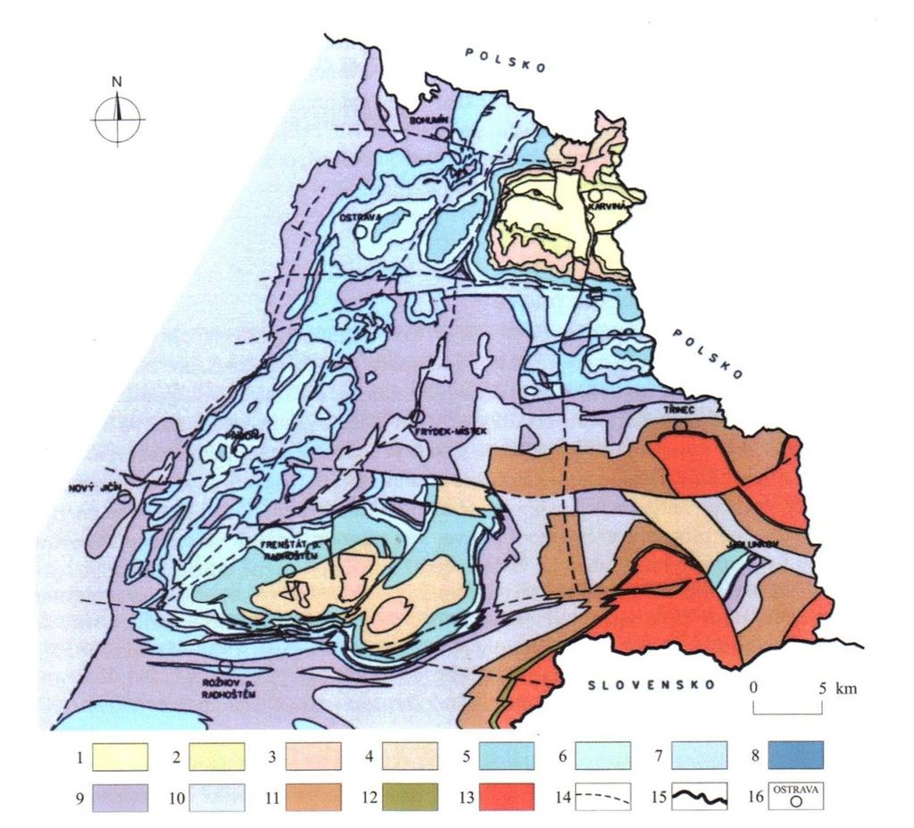 2.1 Geologické a geomorfologické poměry Ostravská pánev (geomorfologický celek) je jihozápadním výběžkem Hornoslezské pánve (HP), jejíž převážná část leží na území Polska (Kuča, 2000).