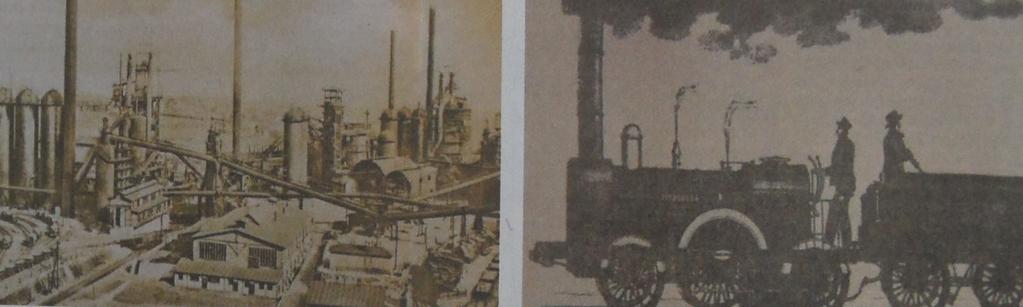 Obr. 3.3-6 a 3.3-7: Vlevo: Ocelářský gigant. Pohled na Vítkovické železárny v roce 1890, kdy patřily k nejmodernějším podnikům svého druhu na světě. Vpravo: VINDOBONA.