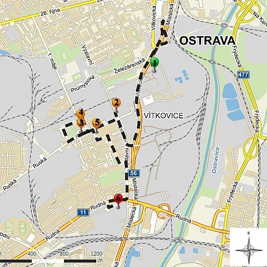 5. NÁVRH PRŮVODCE PO VYBRANÝCH PAMÁTKÁCH Návrh průvodce je rozdělen na tři dny dle oblastí a týká se dochovaných památek. První den je podle oblasti tematicky nazván Rothschildovy Vítkovice.