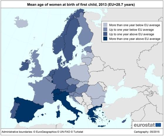 Věk ženy prvorodičky EU https://www.elogistika.