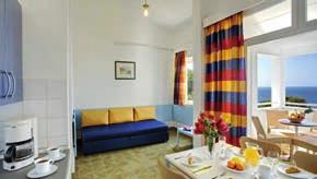 Apartmány typu SUNSeT jsou nejlépe vybaveny a neblíže u e. Apartmány typu B jsou vybaveny jednodušším zařízením než apartmány typu A. Stravování: vlastní.