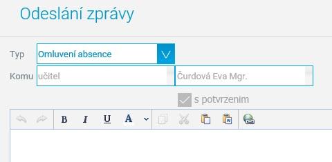 (opět si lze vybrat v pravém horním rohu období). Klíčová (pro možnosti hodnocení v daném předmětu dle školního řádu) je absence za pololetí - tedy za hodnotící období.