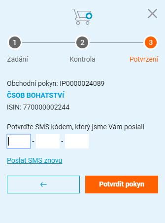 investičním dotazníku. V tomto kroku můžete pokyn uložit pro pozdější využití.