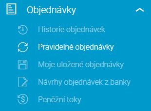 Trvalé příkazy na sběrné účty fondů zadané na pobočce, přes elktronické bankovnictví nebo