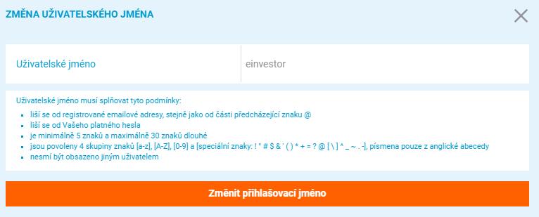 Pokud jste byli přesměrováni do aplikace ČSOB Investice z elektronického bankovnictví, nastavte si v sekci Nastavení / Osobní své vlastní přihlašovací údaje.