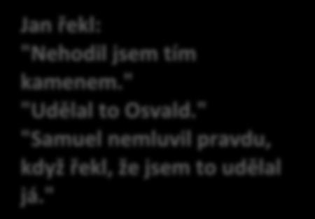 " Osvald řekl: "Jsem nevinný." "Ctirad je vinen.