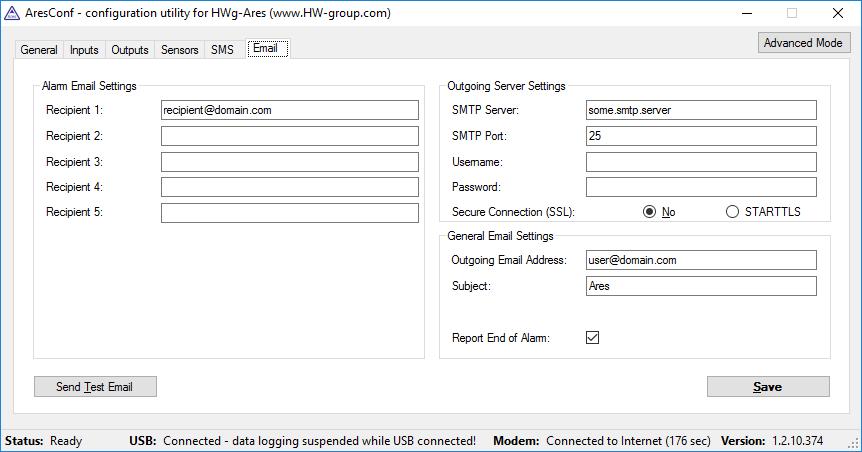 * SMTP Port TCP port, na kterém naslouchá SMTP server.* Username uživatelské jméno pro autorizaci v SMTP serveru.* Password heslo pro autorizaci v SMTP serveru.