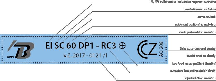 CERTIFIKACE A ZNAČENÍ POVRCHOVÁ ÚPRAVA Certifikace požárního uzáveru: Zákonná norma stanovuje požadavky na požární