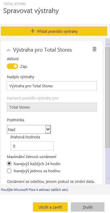 Alerty V následujícím kroku upravujeme jednoduché volby a potvrzujeme Pokud toto