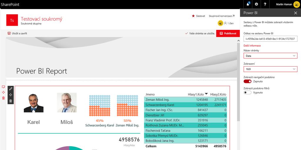 Vložit do SharePointu Online Link na