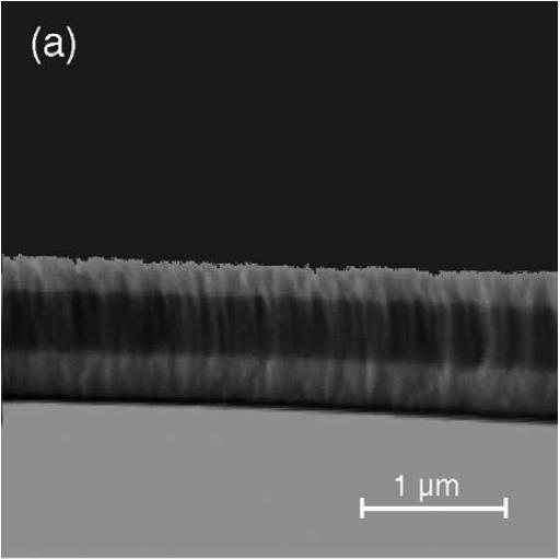 Analytické aplikace GD-OES: analýza hloubkových profilů PVD vrstvy na bázi CrN AlN: SEM micrograph GD-OES depth profile of