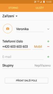 5 z 37 Založení nového kontaktu Kontakty. Stisknete tlačítko se siluetou a +.