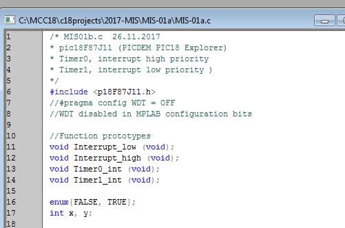 Example: 2x interrupt, 2 interrupt levels