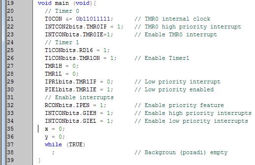 Example: 2x interrupt, 2 interrupt levels