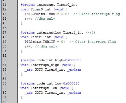 Example: 2x interrupt, 2 interrupt levels