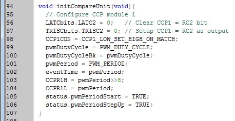 Example: Compare Unit PWM generation