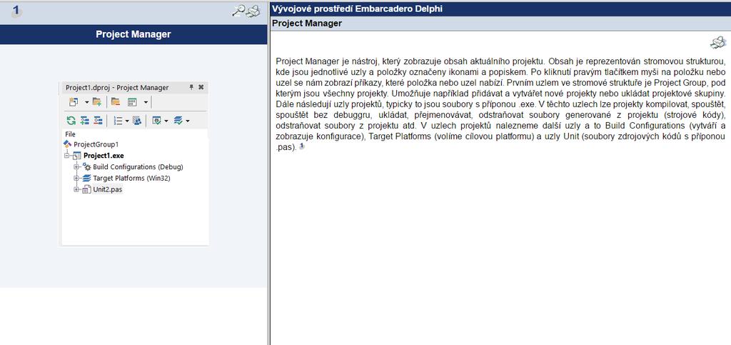 5 KAPITOLA VÝVOJOVÉ PROSTŘEDÍ EMBARCADERO DELPHI 5.6 STUDIJNÍ ČLÁNEK PROJECT MANAGER V tomto studijním článku se studenti seznámí s nástrojem Project Manager.