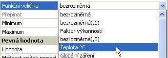 Analogový Výběr z mnoha jednotek resp.
