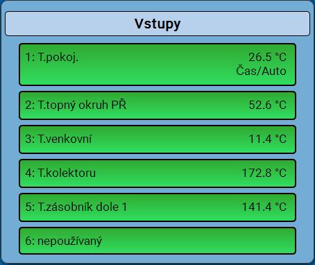 C.M.I. Menu / Vstupy Vstupy Metoda parametrování pomocí rozhraní C.M.I. je vždy stejná, zde je proto popsáno jako příklad jen parametrování vstupů.