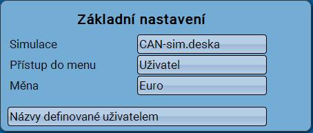 C.M.I. Menu / Základní nastavení Základní nastavení Tato nabídka je přístupná pouze pro Odborníka nebo Experta. V tomto menu jsou prováděna nastavení, která v důsledku platí pro všechny další menu.
