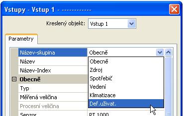 Maximální počet znaků pro jeden název je 24 Názvy, které již byly definovány, jsou k dispozici pro všechny prvky (vstupy, výstupy, funkce, pevné hodnoty, vstupy a výstupy