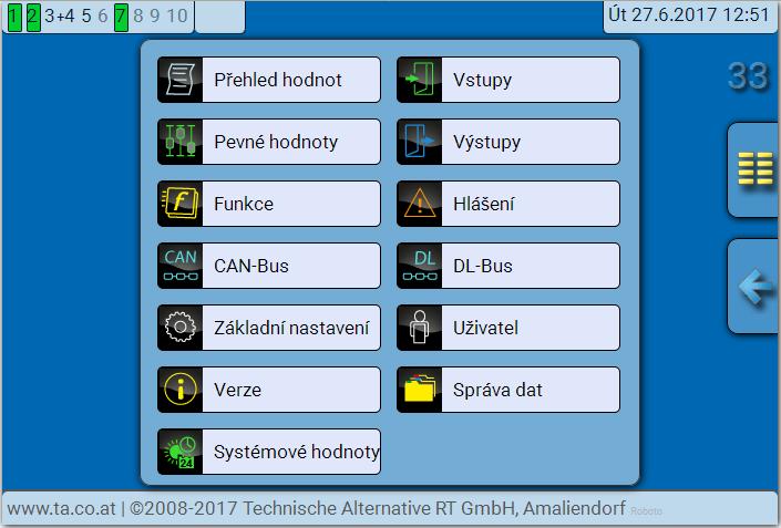 Uživatel C.M.I. Menü / Uživatel Aktuální uživatel Při vstupu do menu modulu je uživatel v uživatelské rovině.