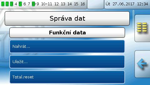 Nahrávání funkčních dat nebo update firmwaru