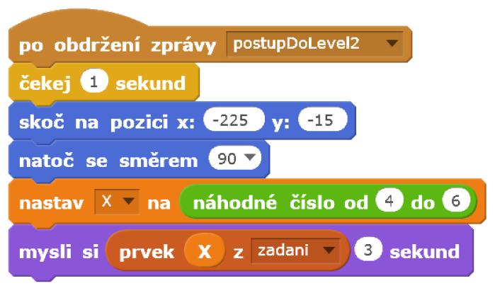 přesunout na novou pozici startovní pozici v novém bludišti (viz níže řešení Bludiště) a