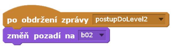 druhý level a sepíšeme, kdy je který objekt vidět, resp. kdy se má objevit a kdy (při jaké události) se má skrýt.