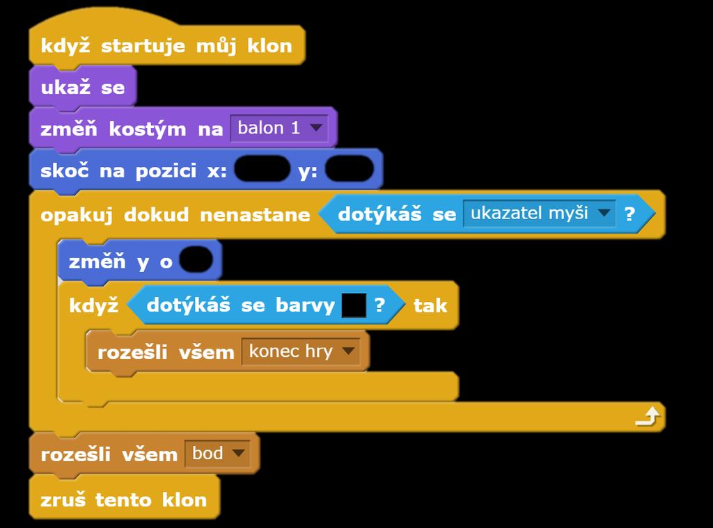 - Na jakém místě, scéně se bude zachytávat informace-zpráva, že se score zvýšilo o bod? - Stačí nastavit přičítání bodů jen u jednoho objektu? Budou se i nyní bloky kopírovat samy?