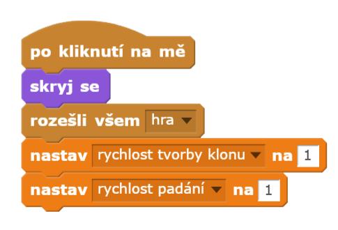 Tak to zajišťuje nastavení proměnných na začátku hry na hodnotu 1 OTÁZKY A PODNĚTY PRO PRÁCI ŽÁKŮ: - Proč se násobí při zrychlování pádu objektu záporným číslem?